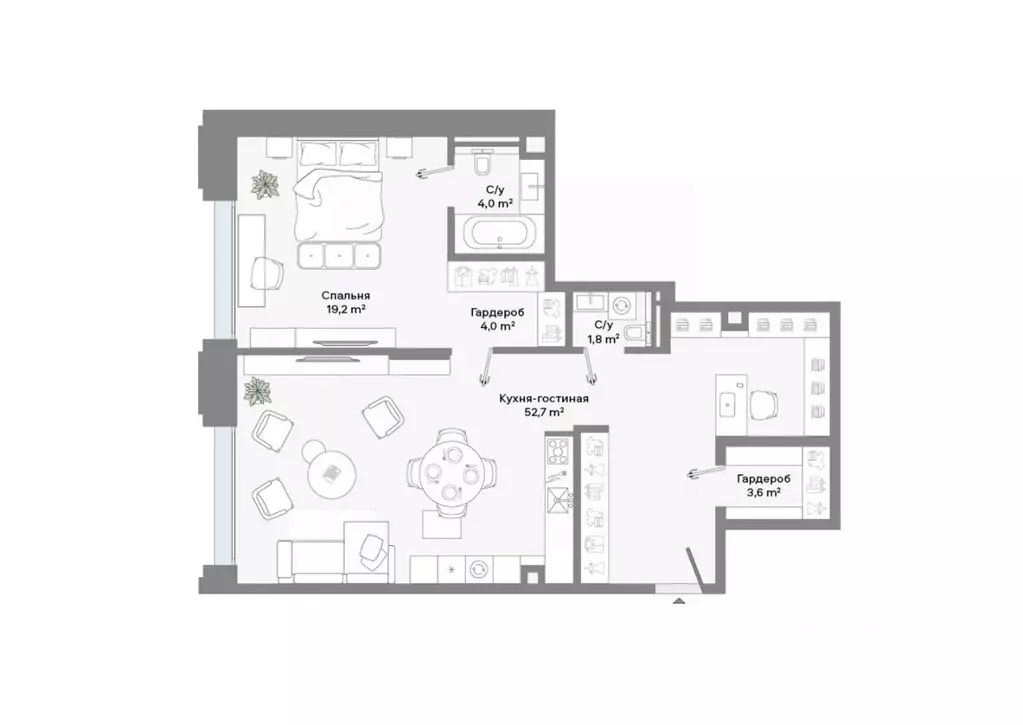 1-к кв. Москва Ленинский просп., 2 (85.3 м) - Фото 2