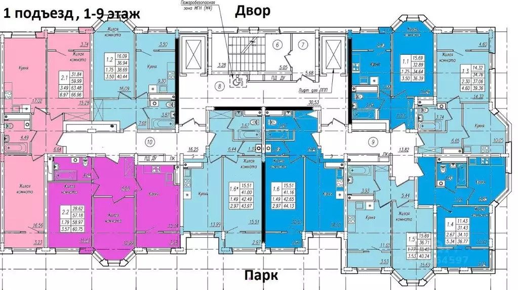 1-к кв. Тамбовская область, Тамбов Пахотная ул., 16 (44.0 м) - Фото 1