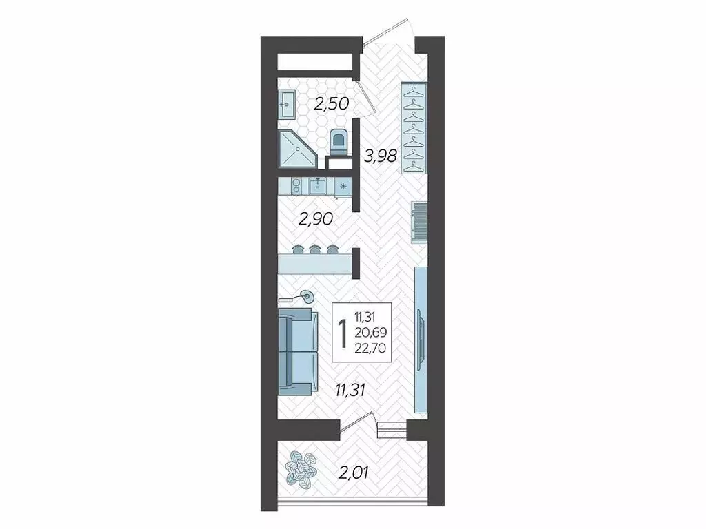 Квартира-студия: Сочи, микрорайон Бытха, Ясногорская улица, 16/2 к12 ... - Фото 1