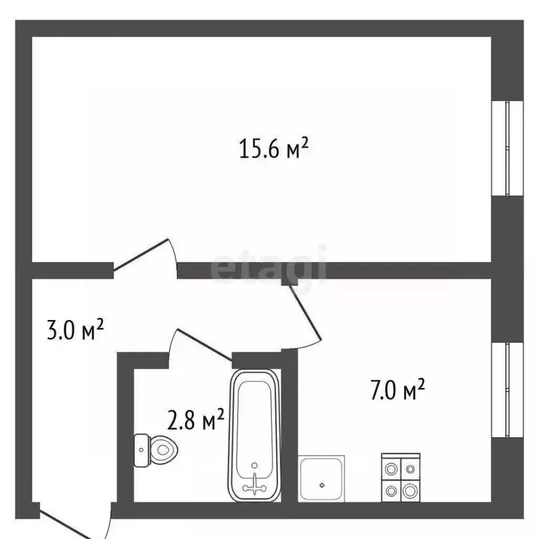 1-к кв. Башкортостан, Стерлитамакский район, Куганакский сельсовет, с. ... - Фото 2