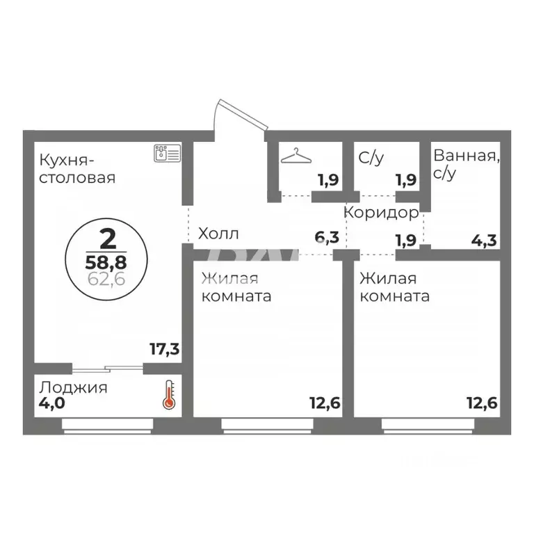 2-к кв. Челябинская область, Челябинск Комсомольский просп., 145 (58.4 ... - Фото 1