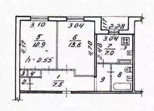 2-к. квартира, 50 м, 3/9 эт. - Фото 0