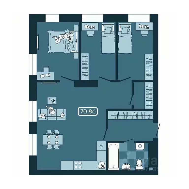 4-к кв. Приморский край, Владивосток ул. Борисенко (70.86 м) - Фото 0