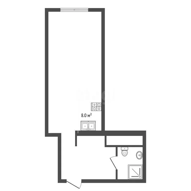 Квартира-студия: Ялта, улица Блюхера, 19 (39 м) - Фото 1