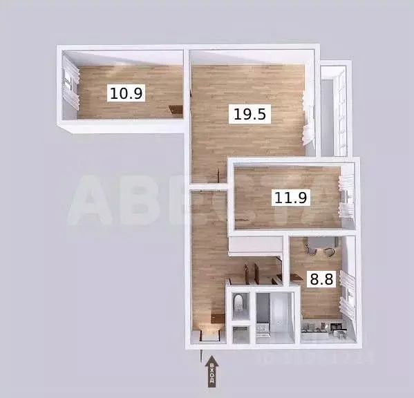 3-к кв. Омская область, Омск Старый Кировск мкр, пос. 111-я ... - Фото 2