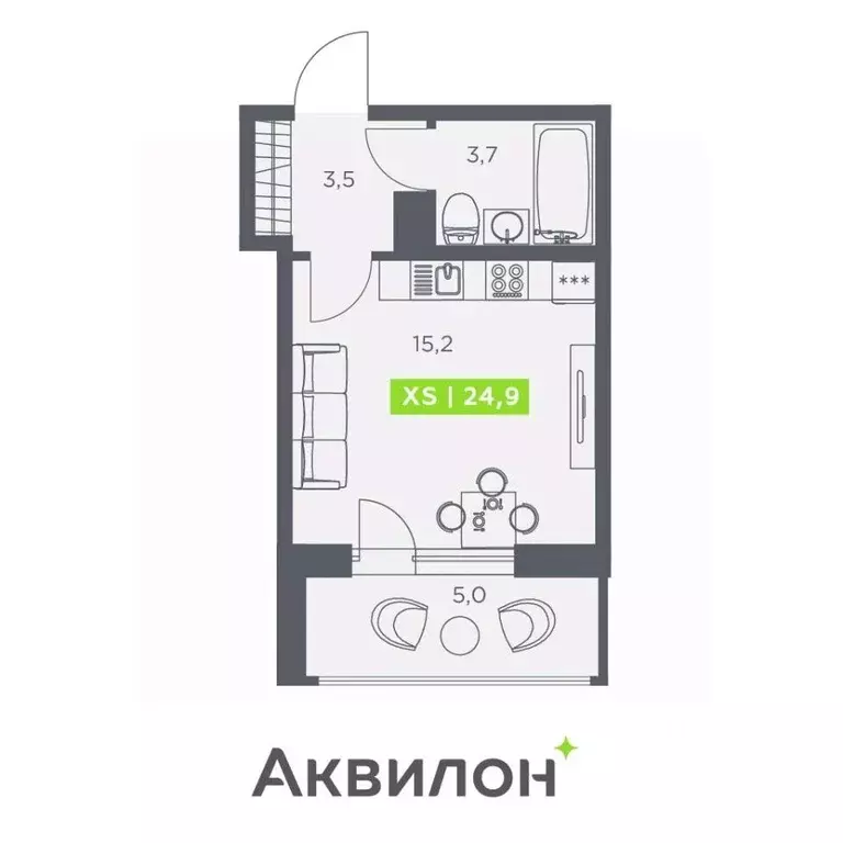 Студия Санкт-Петербург бул. Головнина, 4 (24.9 м) - Фото 1