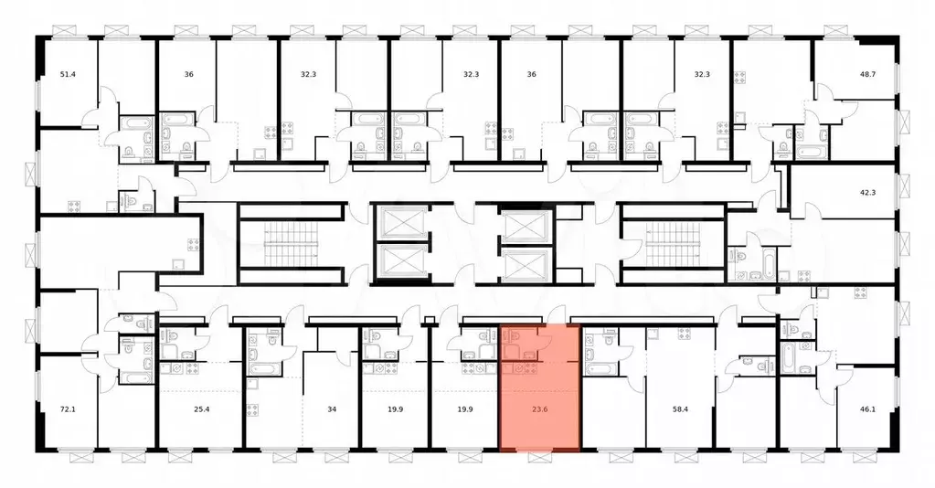 Квартира-студия, 23,6 м, 15/33 эт. - Фото 1