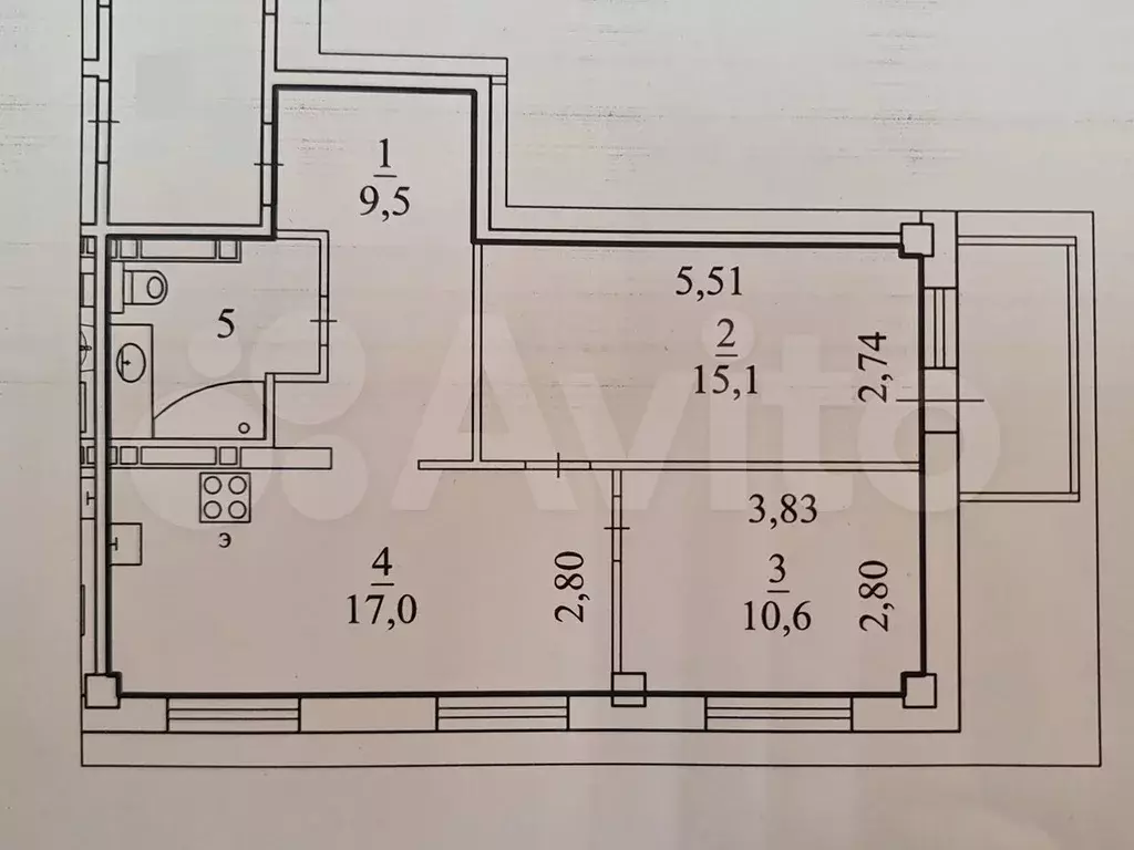 2-к. квартира, 57,4 м, 4/12 эт. - Фото 0