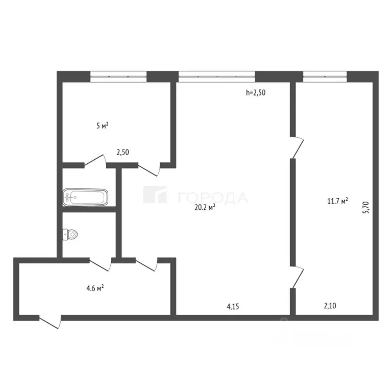 2-к кв. Кемеровская область, Калтан ул. Горького, 28 (45.2 м) - Фото 2