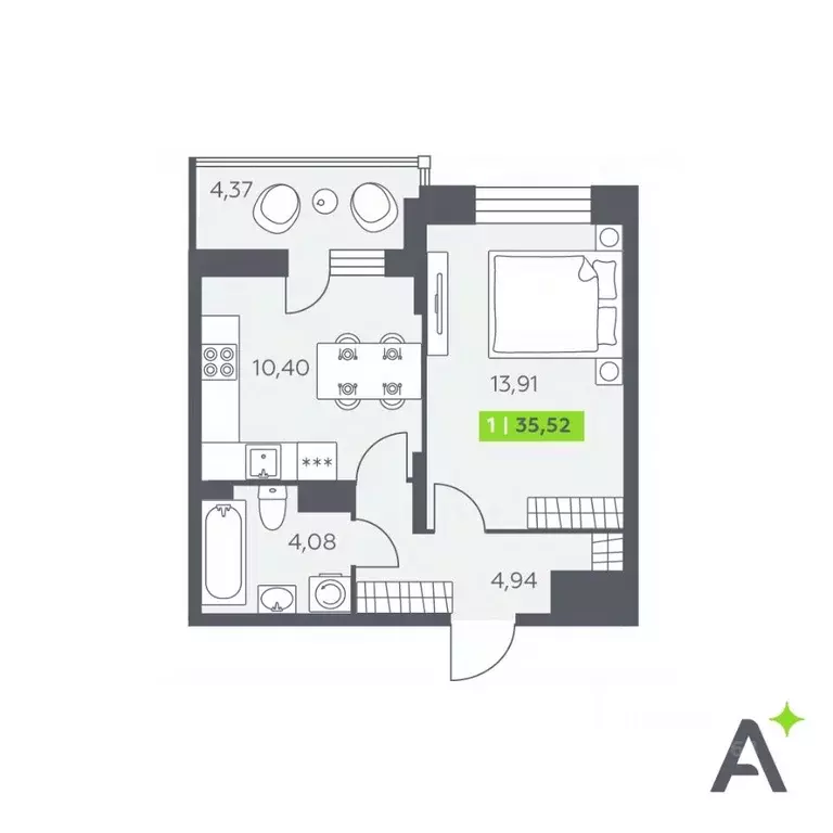 1-к кв. Ленинградская область, Всеволожский район, Заневское городское ... - Фото 1