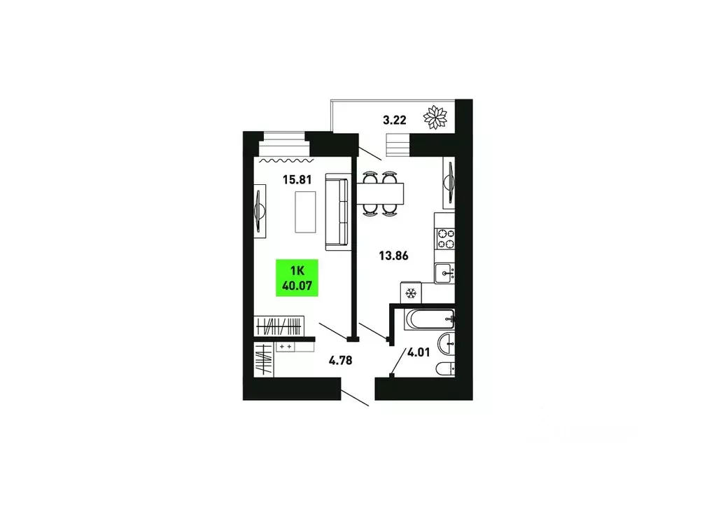 1-к кв. Кировская область, Кирово-Чепецкий район, Федяковское с/пос, ... - Фото 1