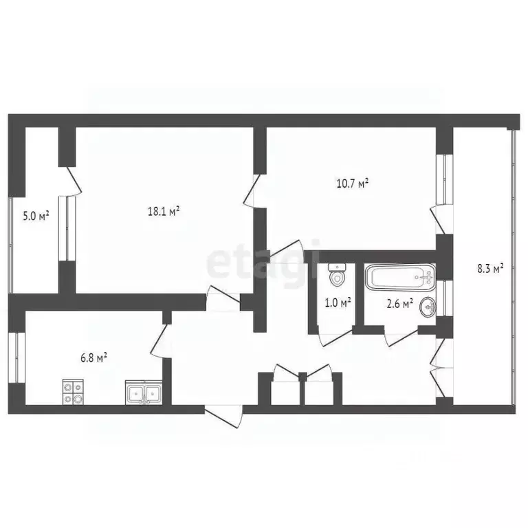 2-к кв. Севастополь ул. Вакуленчука, 10 (56.5 м) - Фото 2