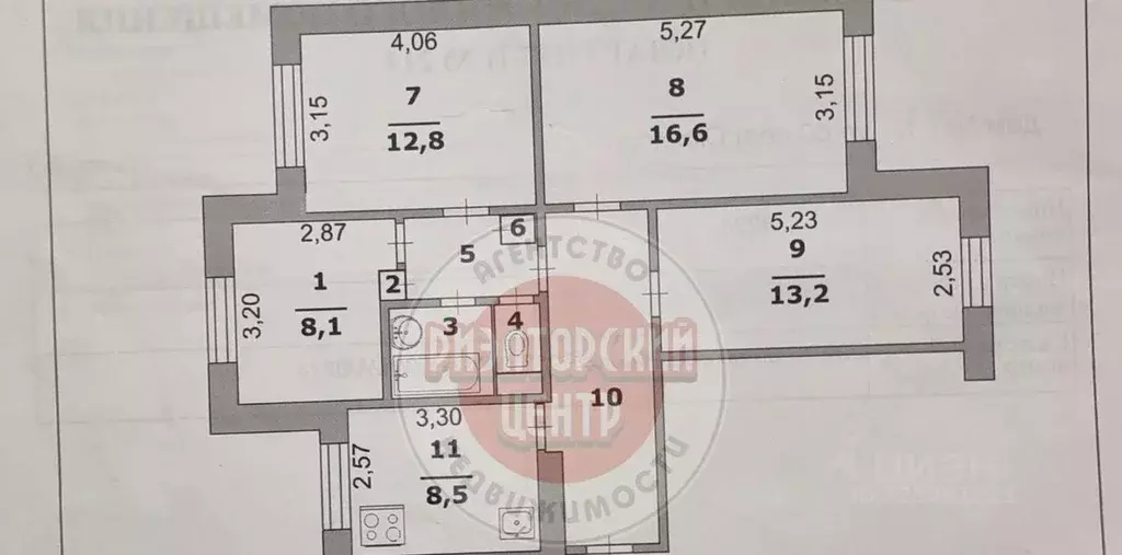 4-к кв. Белгородская область, Белгород 10-й мкр, ул. 60 лет Октября, 1 ... - Фото 1