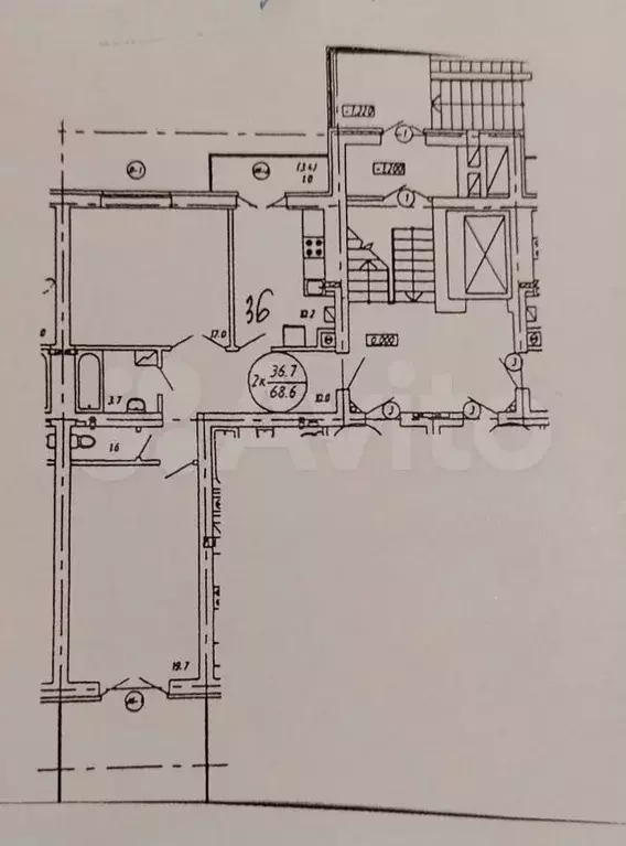 2-к. квартира, 69м, 2/9эт. - Фото 1