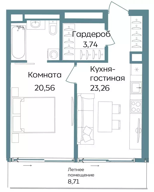 2-комнатная квартира: Республика Крым, Саки, курортный кластер Темпо ... - Фото 0