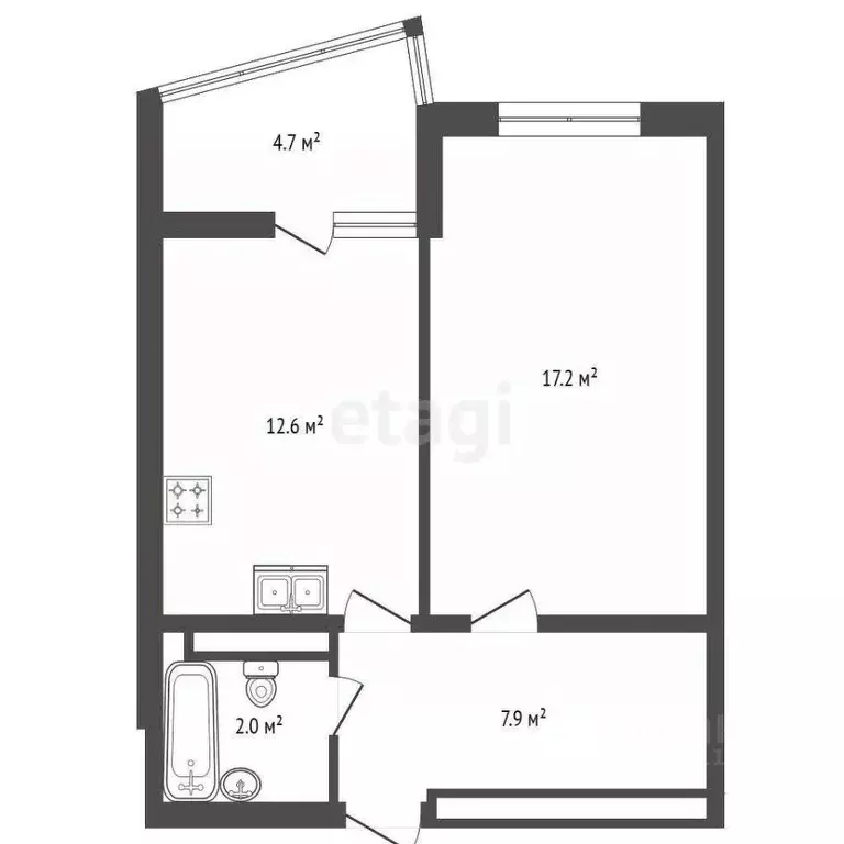 1-к кв. Краснодарский край, Анапа ул. Лермонтова, 118А (40.7 м) - Фото 1