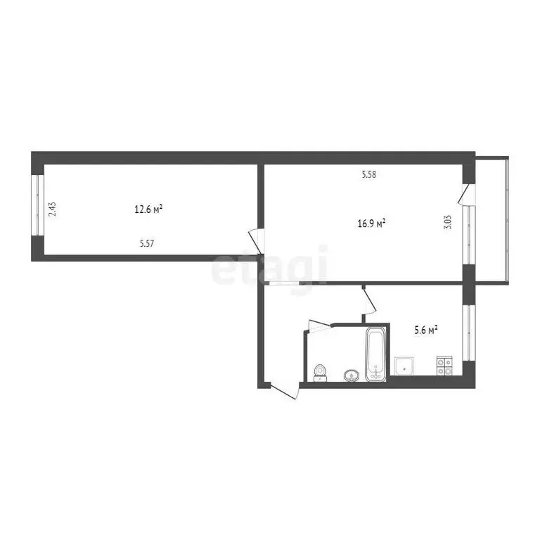 2-комнатная квартира: Петропавловск-Камчатский, проспект Карла Маркса, ... - Фото 1