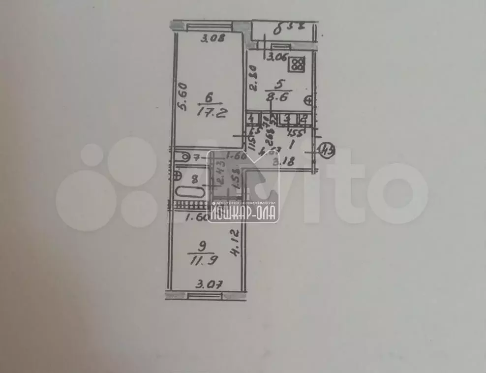 2-к. квартира, 55 м, 5/5 эт. - Фото 0