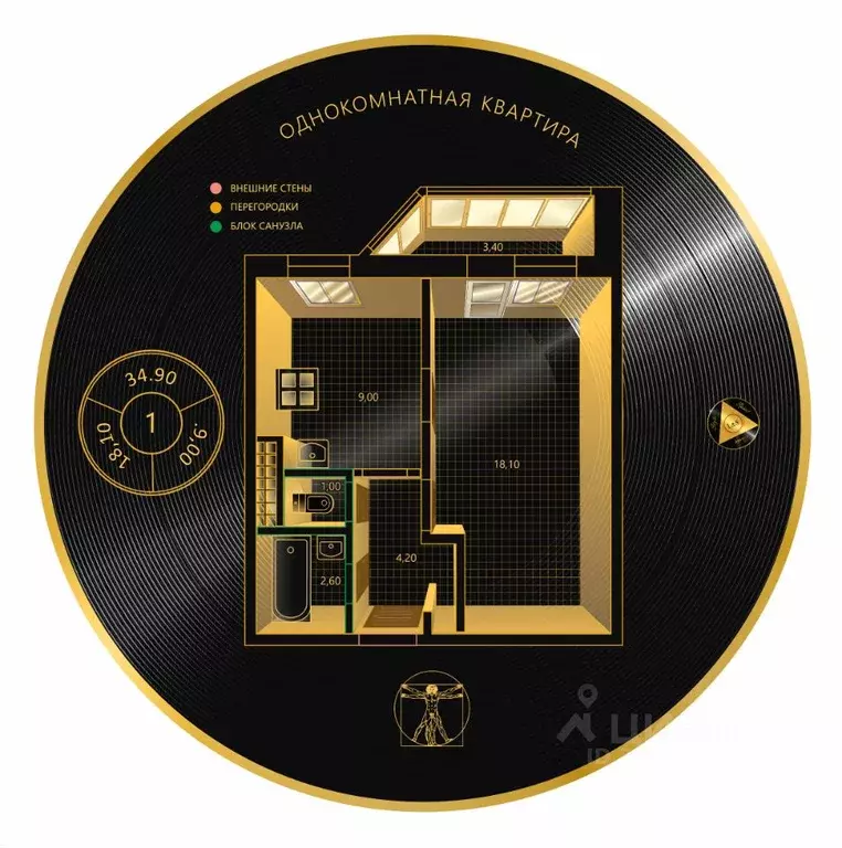 1-к кв. Санкт-Петербург просп. Сизова, 21к2 (38.3 м) - Фото 1