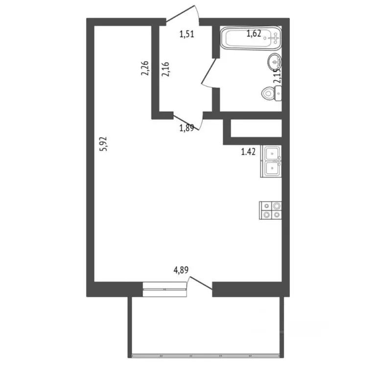 1-к кв. Тюменская область, Тюмень ул. Беляева, 33к1 (27.8 м) - Фото 1