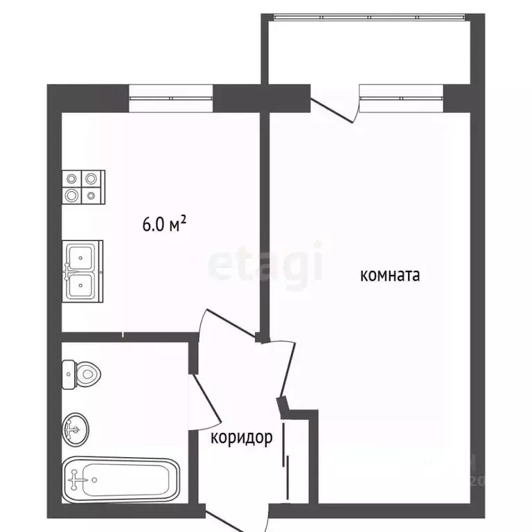 1-к кв. Свердловская область, Ревда ул. Чехова, 45 (24.5 м) - Фото 2
