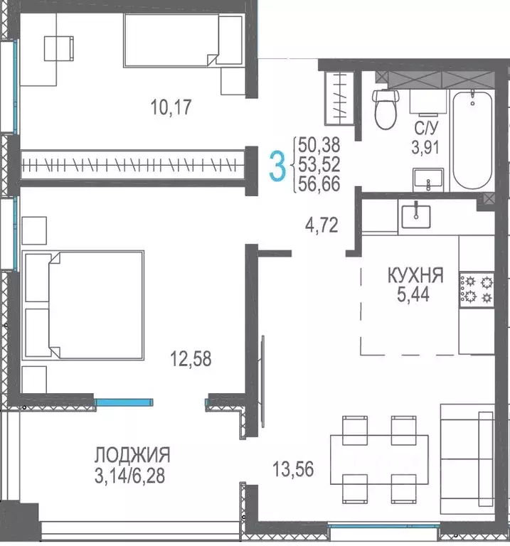3-к кв. Крым, Сакский район, Лесновское с/пос, с. Прибрежное Розовое ... - Фото 1