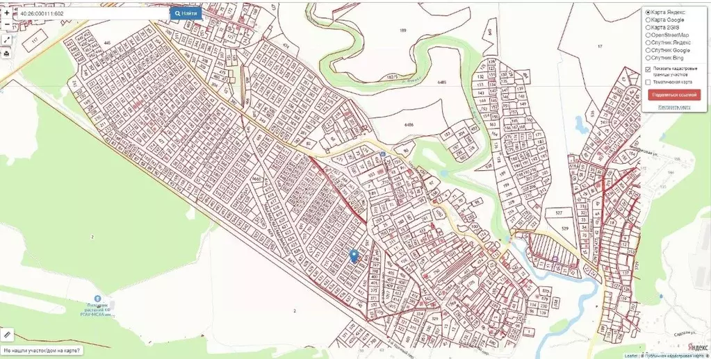 Кадастровая карта черносвитино