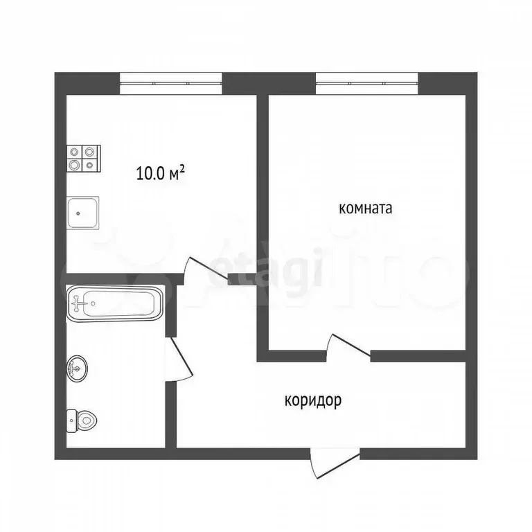 1-к. квартира, 43,2 м, 7/7 эт. - Фото 0
