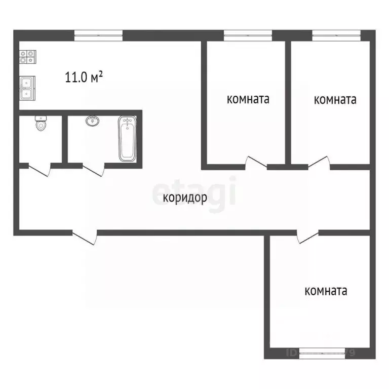 3-к кв. Самарская область, Волжский район, Лопатино с/пос, пос. ... - Фото 2