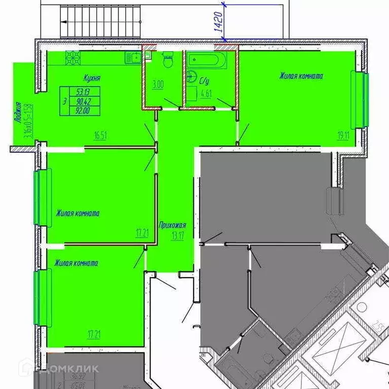 Продаётся 3-к квартира, 91 м - Фото 0