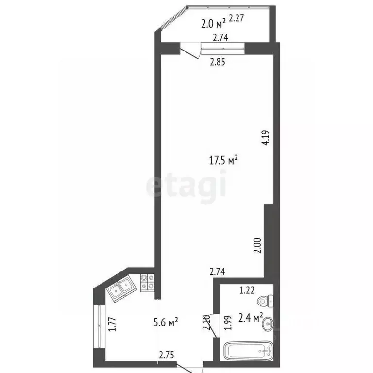 Студия Саха (Якутия), Якутск ул. Можайского, 2/3 (25.5 м) - Фото 2