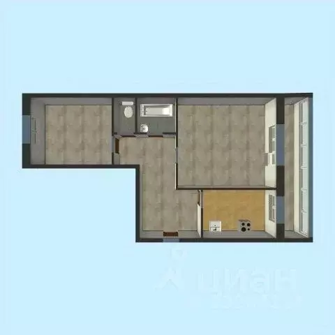 2-к кв. Вологодская область, Череповец ул. Городецкая, 12 (49.0 м) - Фото 1