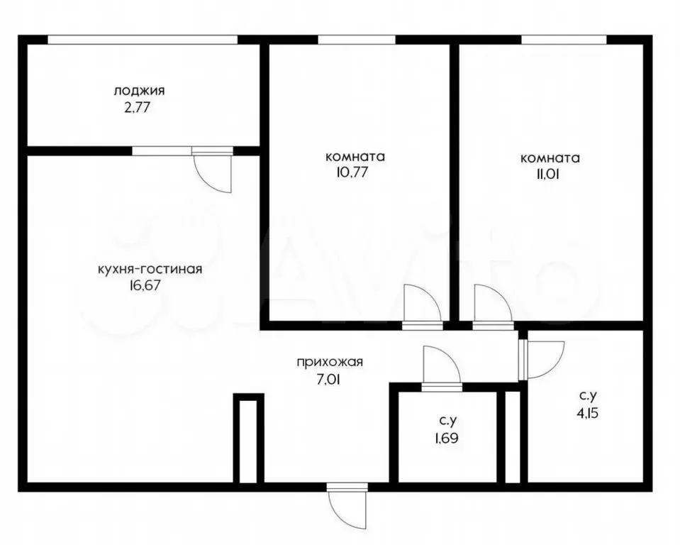 2-к. квартира, 55 м, 2/9 эт. - Фото 0