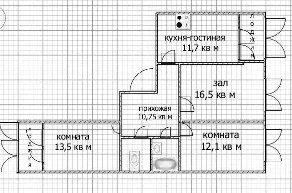 3-к кв. Башкортостан, Уфа ул. Гази Загитова, 11/1 (70.0 м) - Фото 2