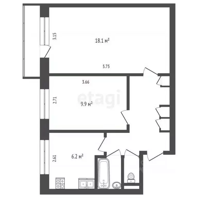 2-к кв. Москва ул. Софьи Ковалевской, 10К2 (45.0 м) - Фото 0