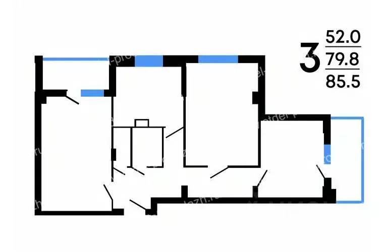 3-к кв. Воронежская область, Воронеж ул. Историка Костомарова, 46/3 ... - Фото 1