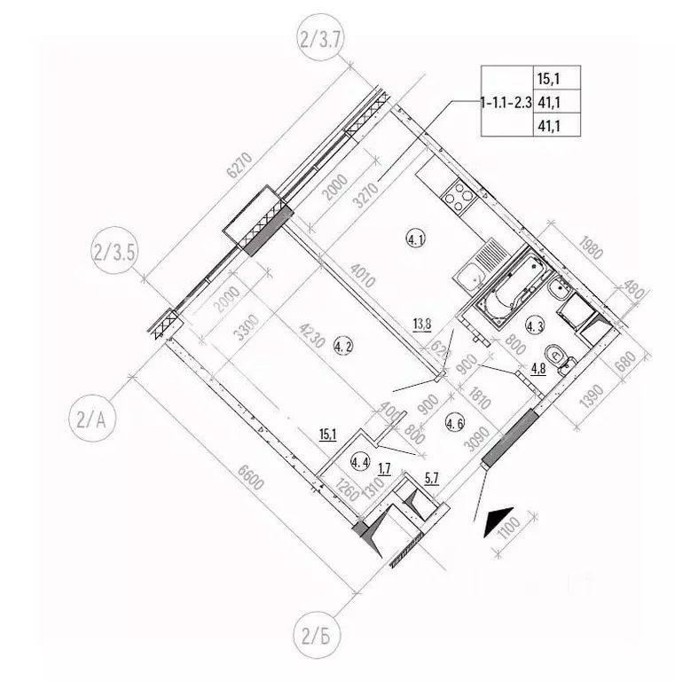 1-к кв. Москва Летниковская ул. (41.1 м) - Фото 1