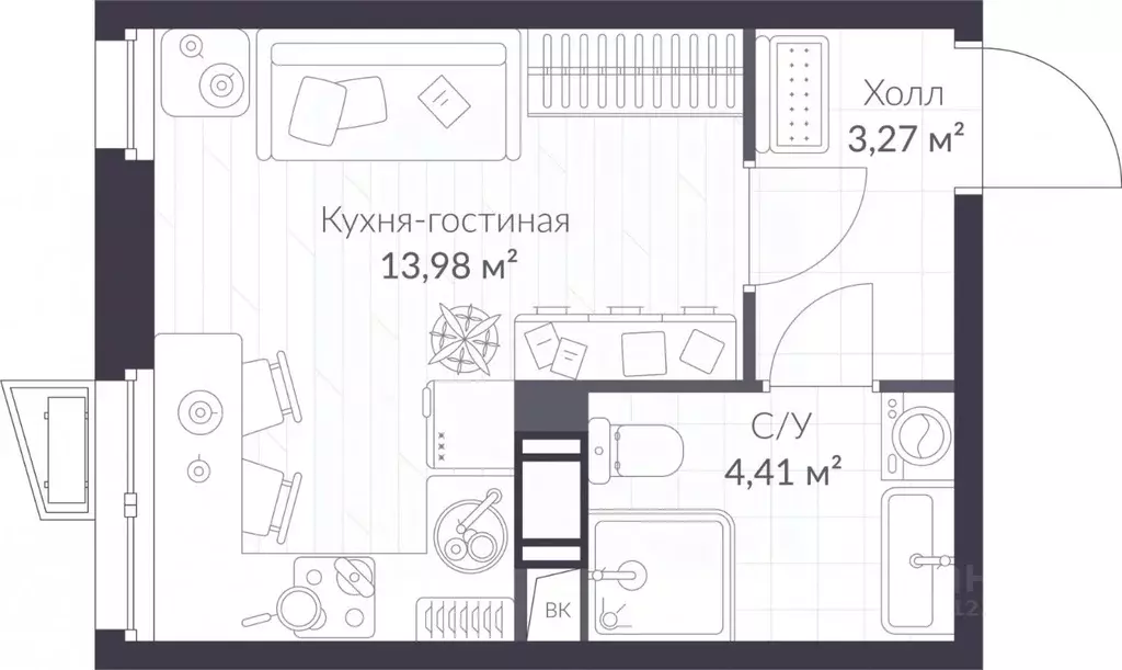 Студия Ленинградская область, Сертолово Всеволожский район, Верен Норт ... - Фото 0