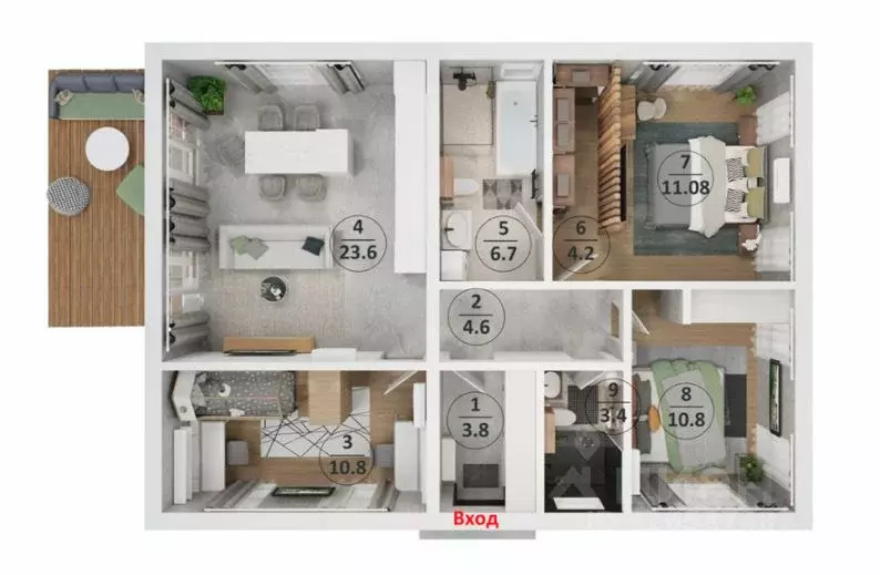 Дом в Московская область, Наро-Фоминский городской округ, Афинеево ... - Фото 2