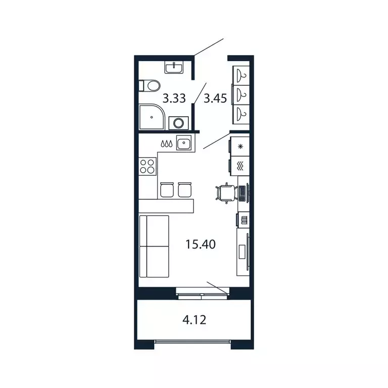 Квартира-студия: Новоселье, Центральная улица, 30к1 (21.9 м) - Фото 1