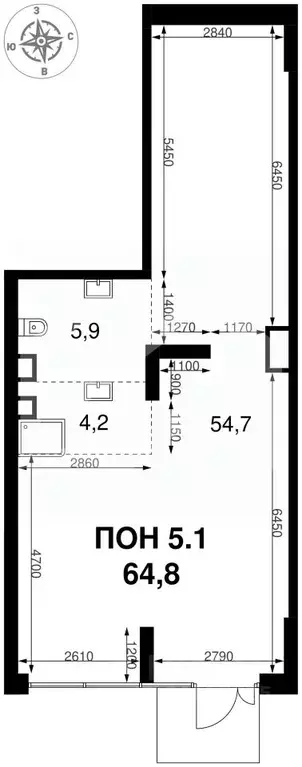 Торговая площадь в Москва 1-й Измайловский жилой комплекс, к2 (65 м) - Фото 2