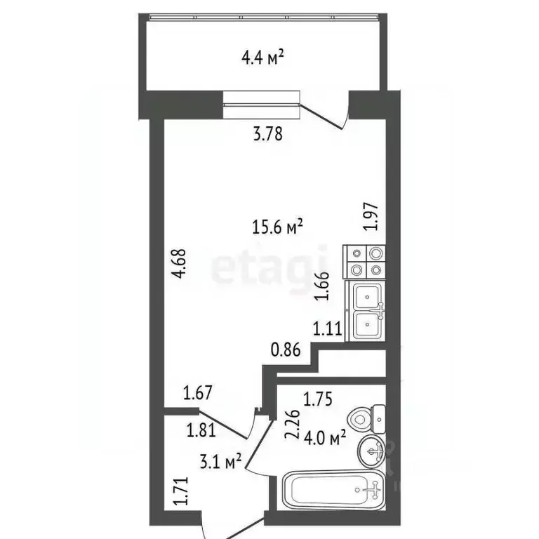 Студия Ленинградская область, Мурино Всеволожский район, ул. Шоссе в ... - Фото 2