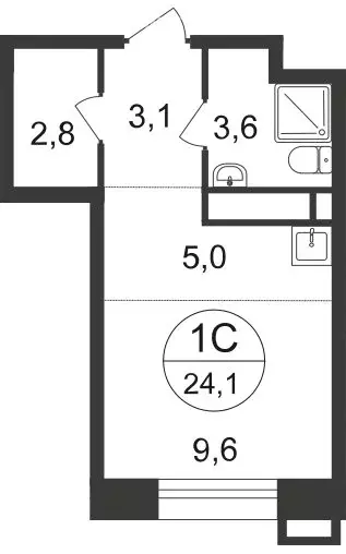 Квартира-студия: Московский, улица Лаптева, 9 (24.1 м) - Фото 0