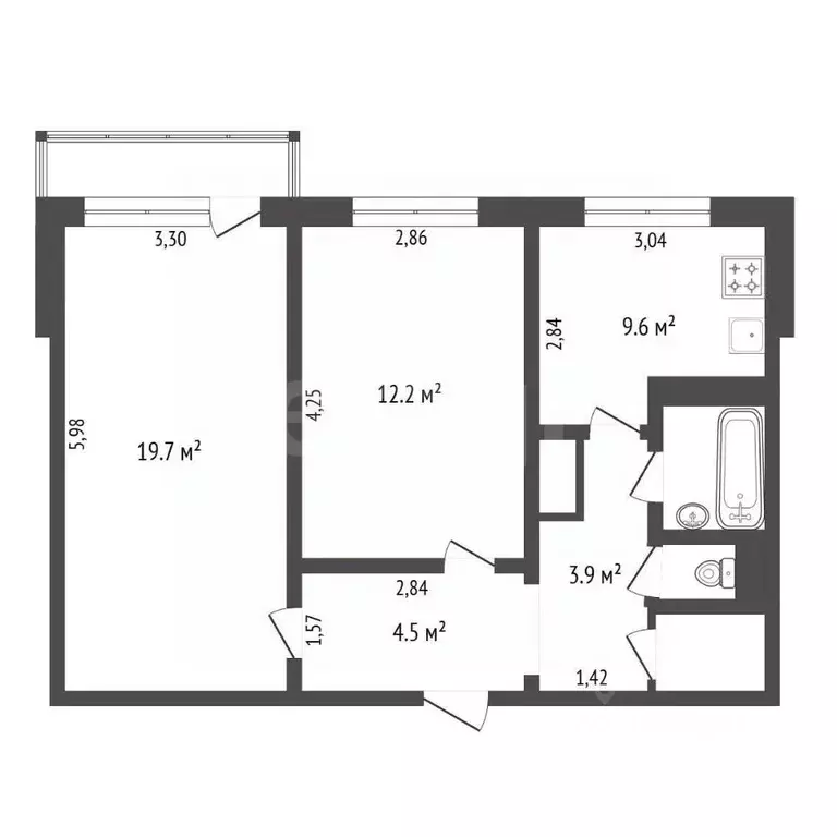 2-к кв. Амурская область, Благовещенск Зейская ул., 36/6 (53.0 м) - Фото 2