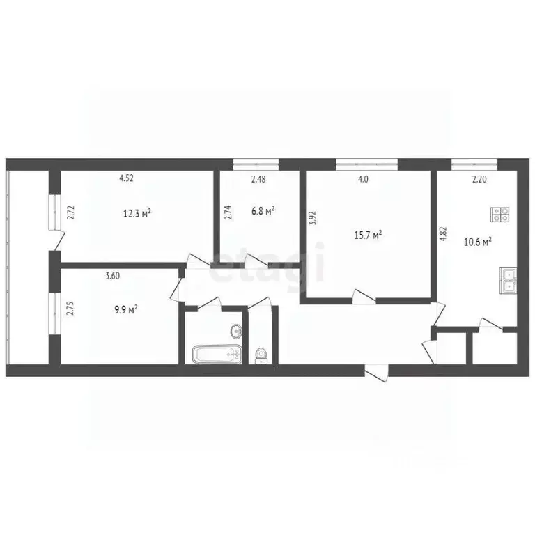 4-к кв. Вологодская область, Вологда пл. Бабушкина, 4 (71.9 м) - Фото 0