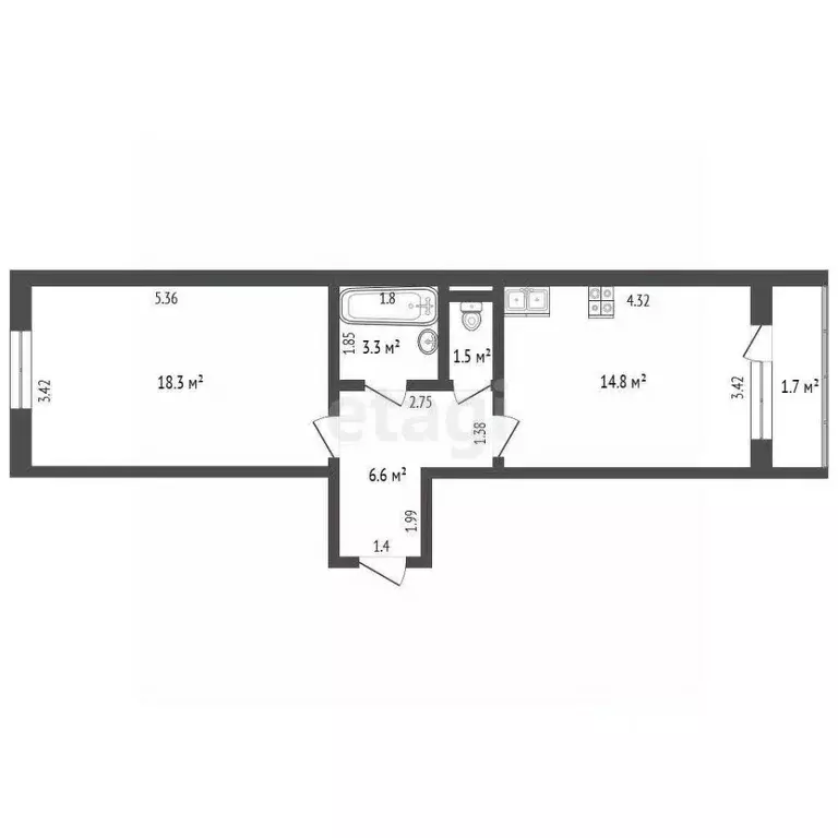 1-к кв. Мордовия, Саранск ул. Комарова, 16 (44.5 м) - Фото 0