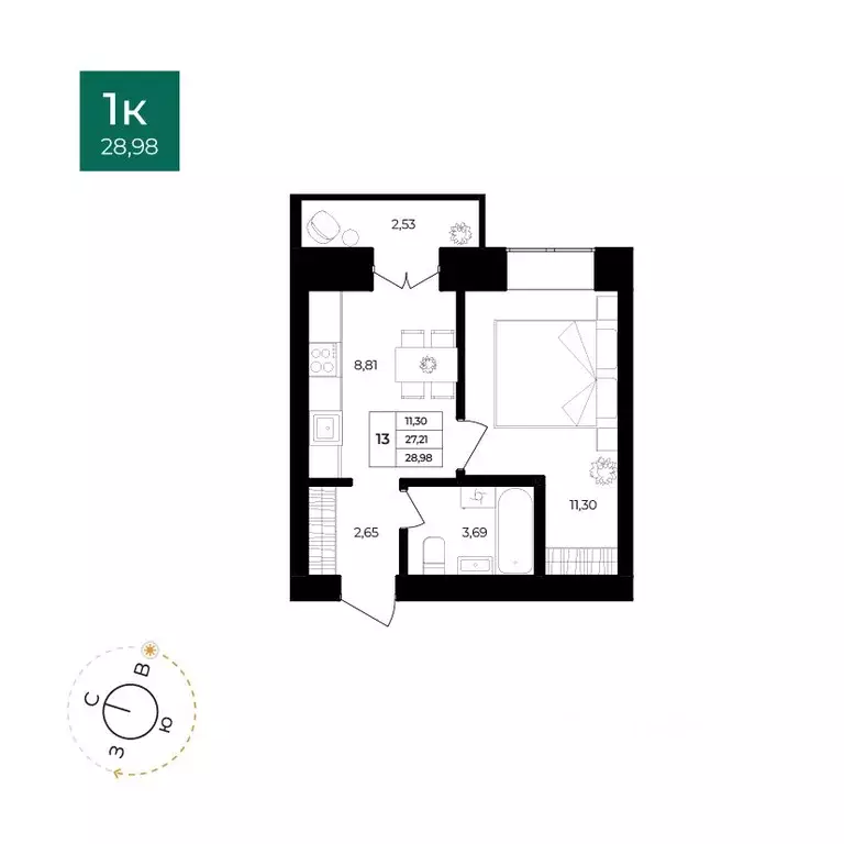 1-к кв. Ярославская область, Ярославль Северный жилрайон, 15-й мкр, ... - Фото 1