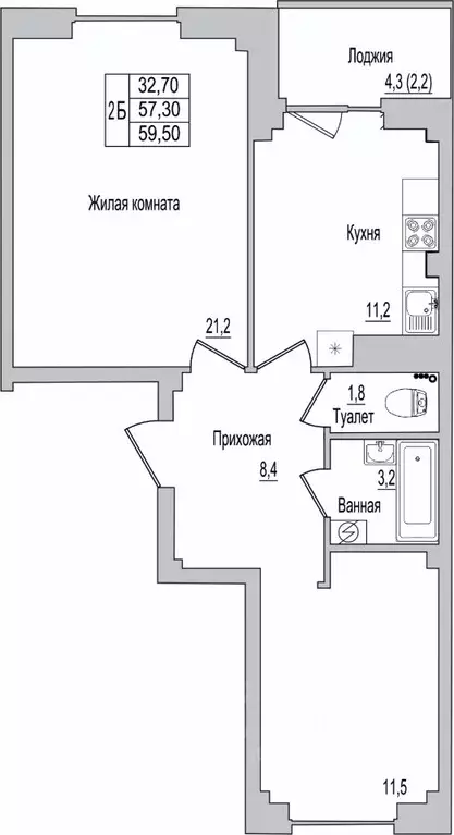 2-к кв. Псковская область, Псковский район, Завеличенская волость, д. ... - Фото 1