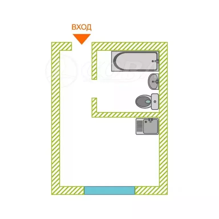 1-к кв. Курганская область, Курган ул. Карельцева, 84 (16.5 м) - Фото 2
