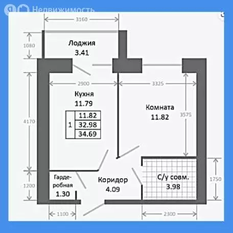 1-комнатная квартира: Ярославль, проспект Фрунзе, 50 (36.39 м) - Фото 1